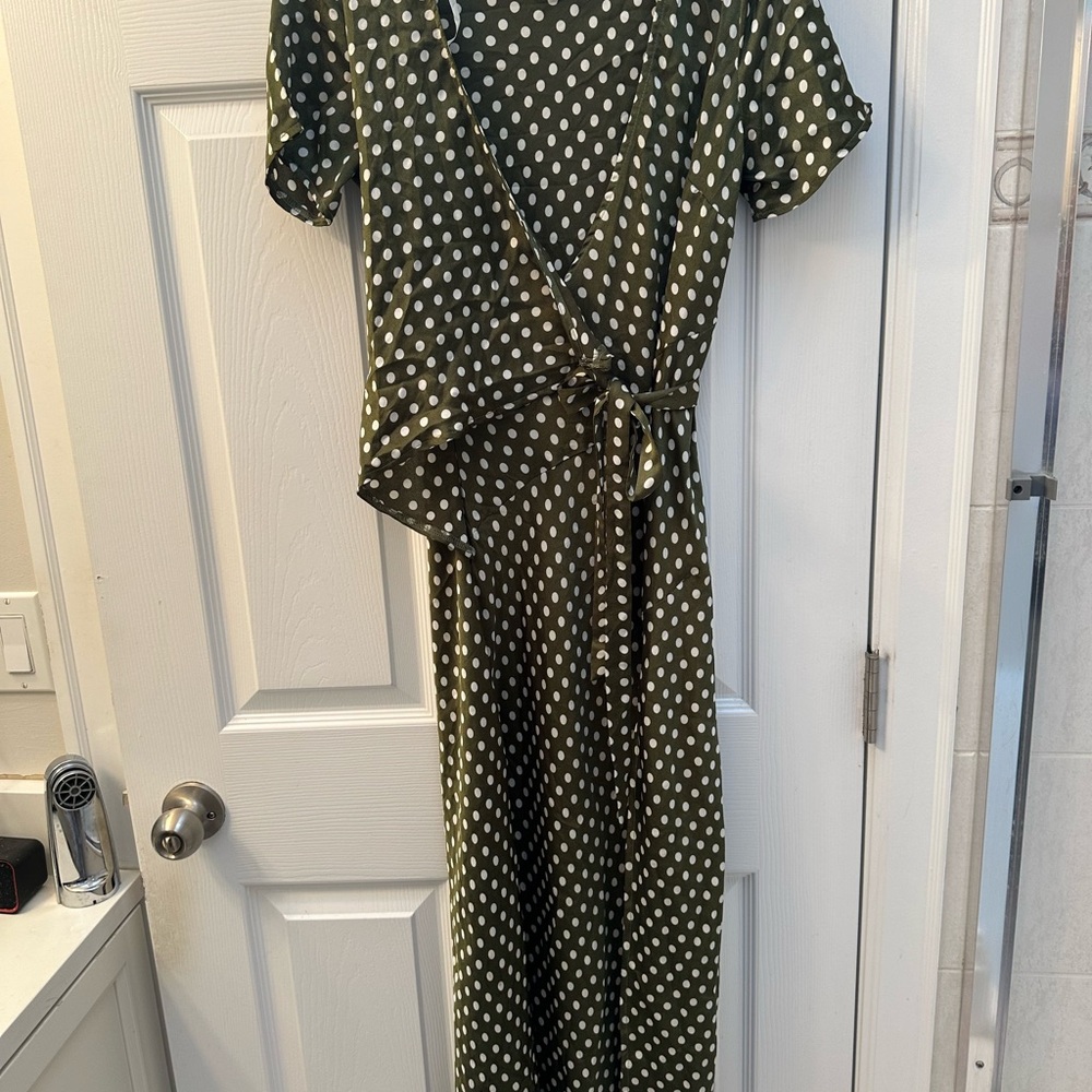 Polka Dot Dress in Green Worn Once